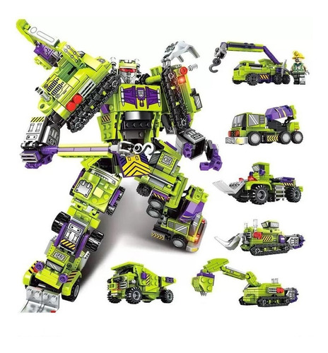 Blocos De Montar Transformers Robôs Carros Kit Com 709 Peças