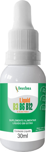 Liquid B3 B6 B12 - Suplemento Em Gotas - 30ml - Invebra