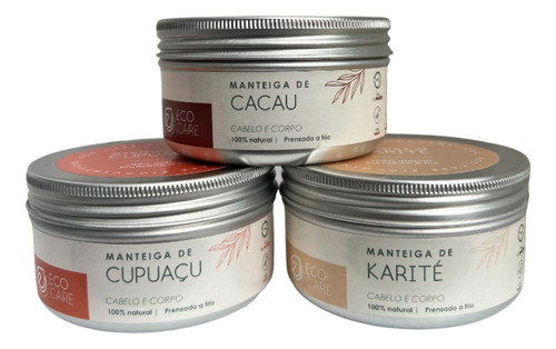 Manteigas Vegetais Trio Cacau-karité-cupuaçu 100gr