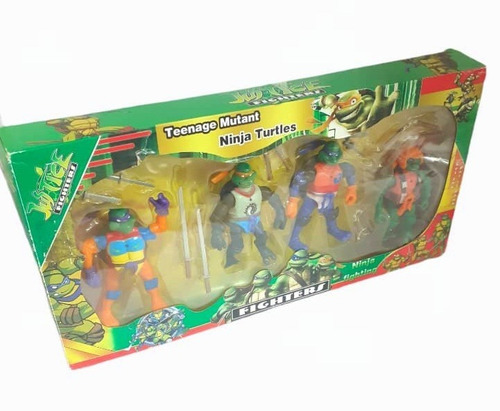 Imagen 3 de 3 de Juguetes 4 Muñecos Tortugas Ninja Destructor Splinter Niño