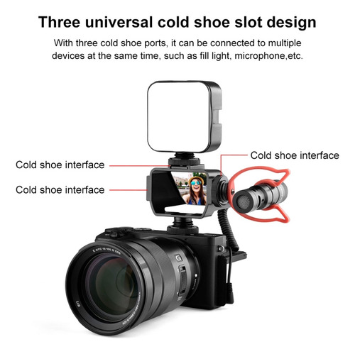 Pantalla Plegable Puluz Camera Vlog Selfie, Color Negro