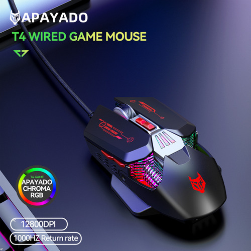 Ratón Para Juegos Con Cable Apayado T4 Con Iluminación Rgb C