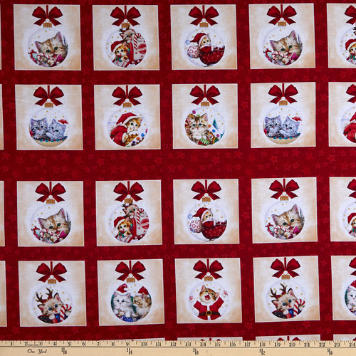 Bloque Navidad Digital 22  Panel Rojo Tela Yarda
