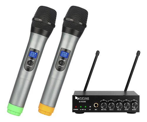 Micrófono De Mano Inalámbrico Fifine Uhf De Doble Canal, ...