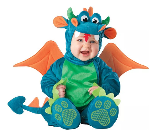 Disfraz Navideño De Dinosaurio Azul Para Bebés