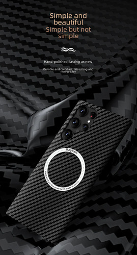 Funda A Prueba De Golpes Con Estampado De Fibra De Carbono Para Samsung S23 Ultra