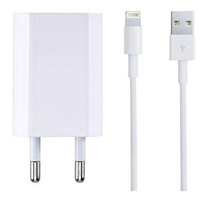 Cable iPhone 5 6 7 8 X 11 12 iPad + Enchufe 5w