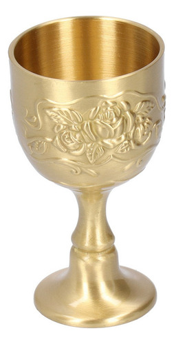 Vintage Latón Real Caliz En Relieve Rosa Leche Té Vi