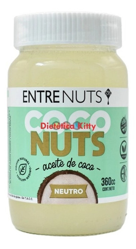 Aceite De Coco Neutro Entrenuts Sin Tacc Kosher Keto 360cc