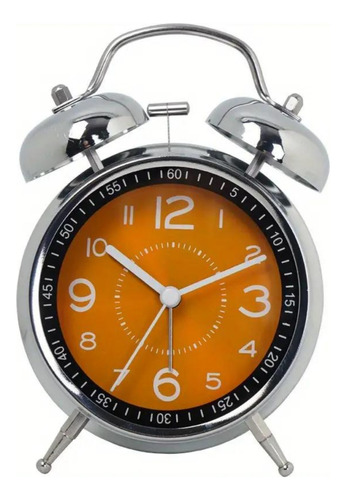 Reloj Despertador Alarma Campana De Metal Grande 11x16cm