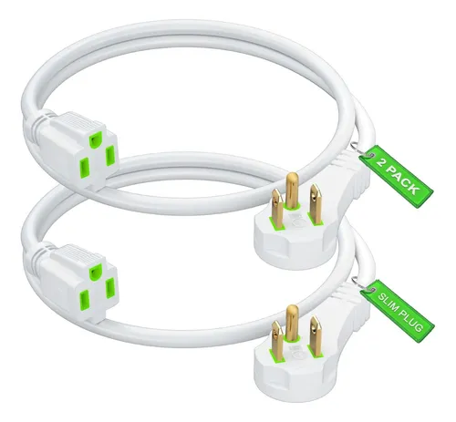 Cable De Extensión De Enchufe Plano Maximm 05 Pies Con De 2
