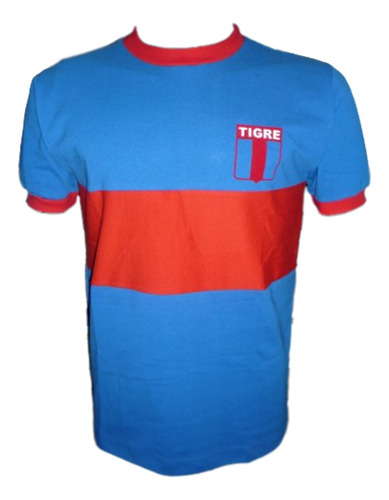 Camiseta De Tigre Retro Tela Pique Con Escudo