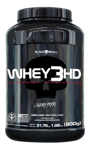 Suplemento em pó Black Skull  Caveira Preta Series Whey 3HD proteínas Whey 3HD sabor  cookies & cream em pote de 900g