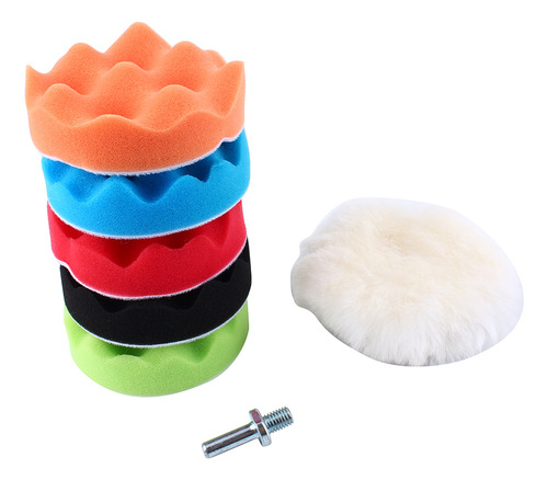Kit De Brocas Pulidoras Para Automóviles, 7 Piezas, 5 Esponj