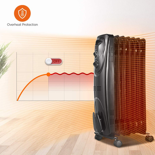 Pelonis Pho15a2agb, Basic Electric Oil Filled Radiator,bl...