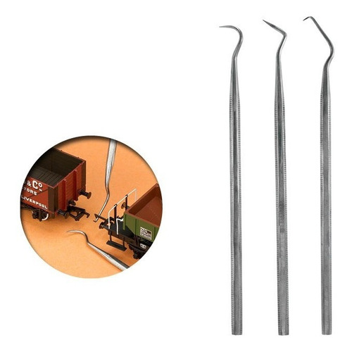 Imagen 2 de 4 de Vallejo Set De 3 Curetas De Acero Inoxidable Rdelhobby Mza