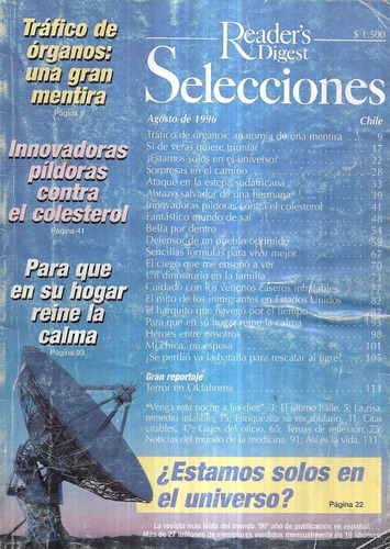 Selecciones Reader ' S Digest / Agosto 1996