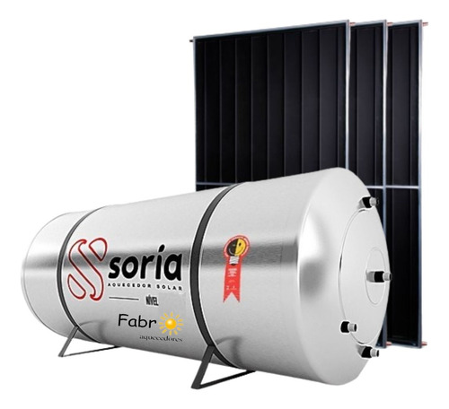 Aquecedor Solar 400 Litros Apn Aço304 3 Placas Soria