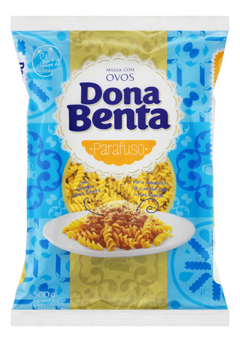 Macarrão de Sêmola com Ovos Parafuso Dona Benta Pacote 500g