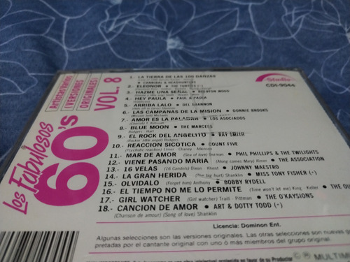 Los Fabulosos 60s - Volumen 8 - Multimusic 1994 Mx Primera Edicion Mexico (Usado)