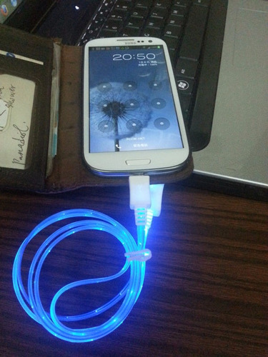 Cable Cargador Micro Usb Iluminado - Luminoso -rosario