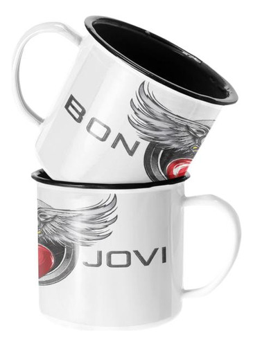 Taza Enlozada Lechera Bon Jovi Bandas De Rock