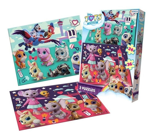 2 Puzzle 36 Y 24 Piezas Tots Disney Tapimovil Dto01131