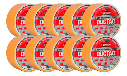 Cinta Multiproposito Tacsa Ductac Tape 48mm X 9mts Pack X10