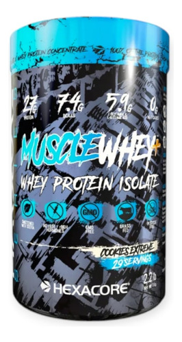 Proteina Muscle Whey 2.2lbs 29sv Cookies - Hexacore