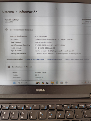 Laptop Dell Latitude 5480, Core I5 6ta Generación, 8gb Ram (Usado)
