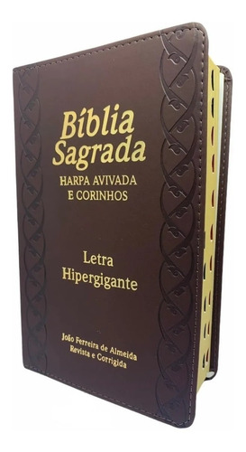 Bíblia Sagrada Lt Hipergigante Pu Com Índice E Harpa Marrom