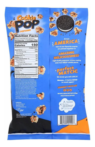 Oreo Cookie Pop Popcorn Edición Halloween 149 Gr