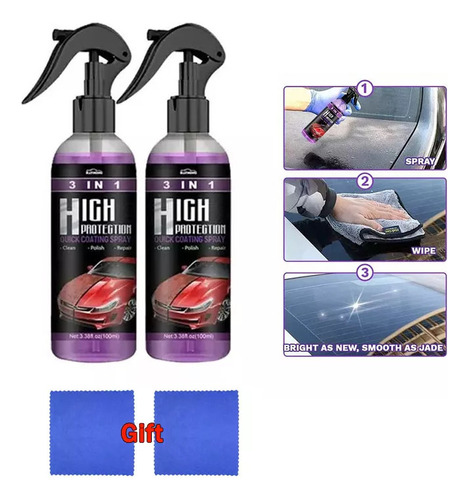 Quick Car Coating Spray 3 En 1 De - Unidad a $44224