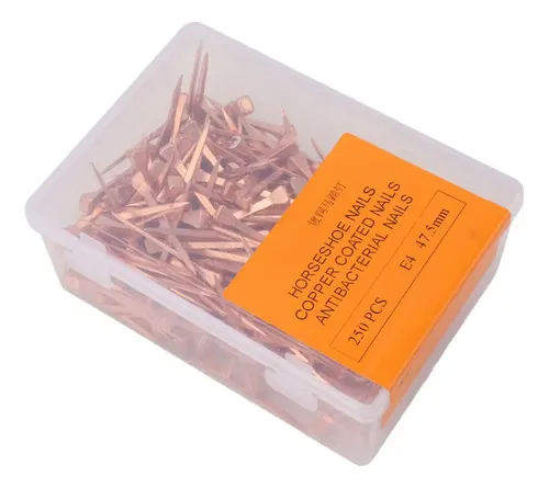 250 Clavos De Herradura Chapados En Cobre - Tamaño 47.5 Mm, Con Caja De Almacenamiento