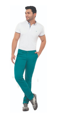 Imagen 1 de 2 de Pantalón En Dril Lycrado Hombre Bota Regular