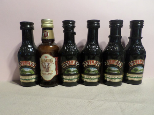 6 Minibotellitas Baileys Y Amarulla Vacias