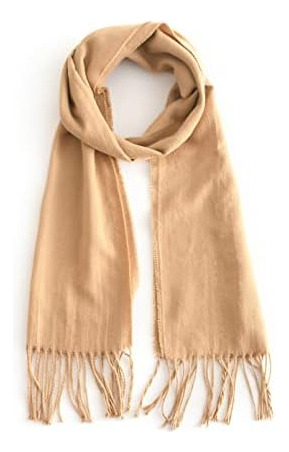 Bufanda Vimate Camel Para Mujer, Bufanda Con Flecos Envolven