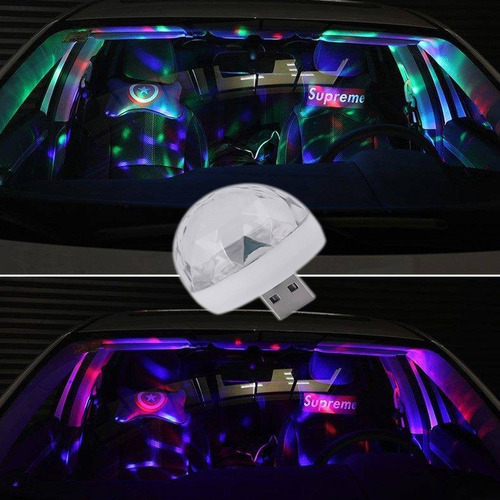 Imagen 4 de 9 de Bombillo Rgb Decorativo Reflector De Luces De Colores Usb