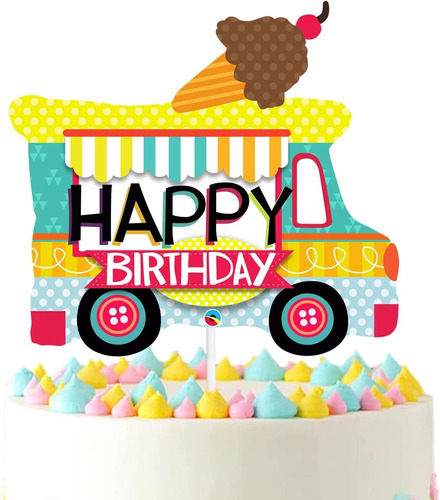Ice Cream Truck Cake Topper - Summer Beach Ice Cream Theme K