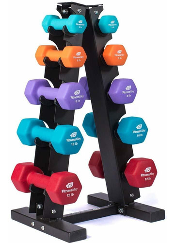 Fitness Alley Juego 5 Par Mancuerna Neopreno Revestimiento