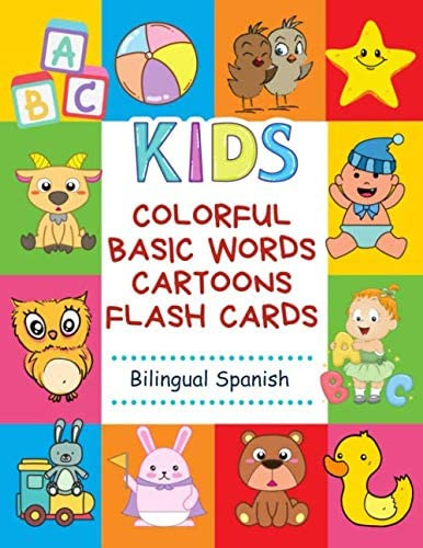 Libro: Colorful Basic Words Cartoons Flash Cards Bilingual S