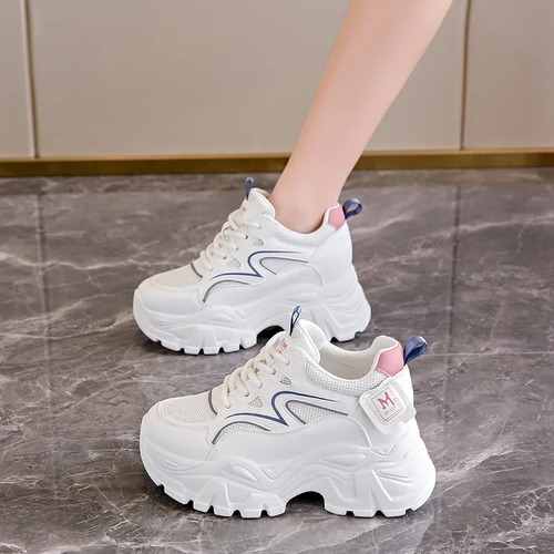 Zapatos Blancos De Tacón Alto Con Fondo Grueso De Verano Par