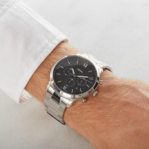 Reloj Caballero Fossil Fs5384 Color Plata De Acero