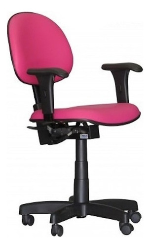 Cadeira de escritório Qualiflex Executiva ergonômica com braços N17 ABNT ergonômica  rosa com estofado de tecido
