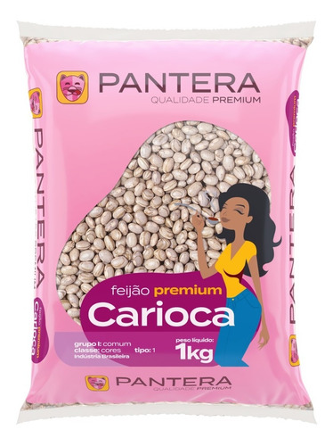 Imagem 2 de 5 de Kit 03 Feijão Carioca Premium Pacote 1kg Tipo 1 Pantera
