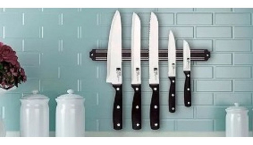 Imagen 2 de 5 de Soporte Magnetico Para Cuchillos Trento 49cm Cocina Con Iman