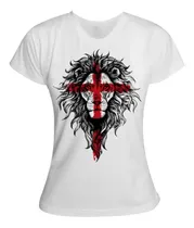 Comprar Camiseta Baby Look Evangélica Lion Jesus Leão Judá Cruz Fé