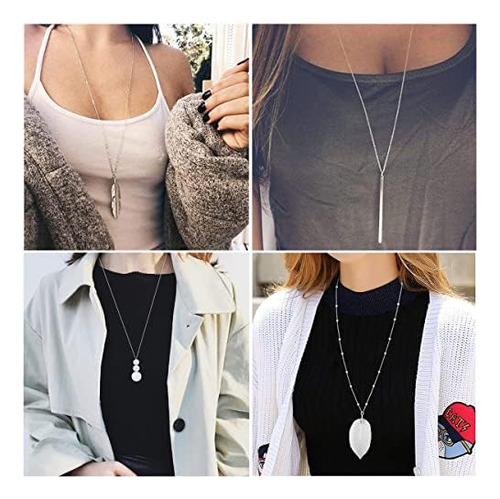 Yqziyou 8 Collares Largos Para Mujer ' Collar Con Colgante D