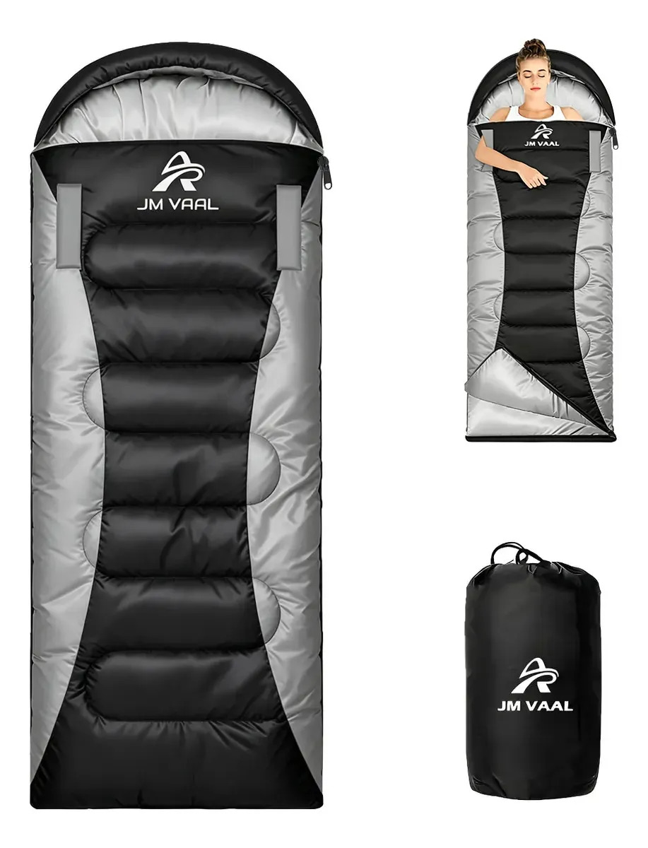 Sleeping Bag Acampar Bolsa De Dormir Empalmable Jm Vaal Color Gris Oscuro Ubicación De La Cremallera Izquierdo