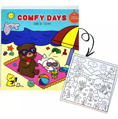 Kit 2 Livros Colorir Tipo Bobbie Goods Cozy Times/comfy Days 48pg Touch Pintura